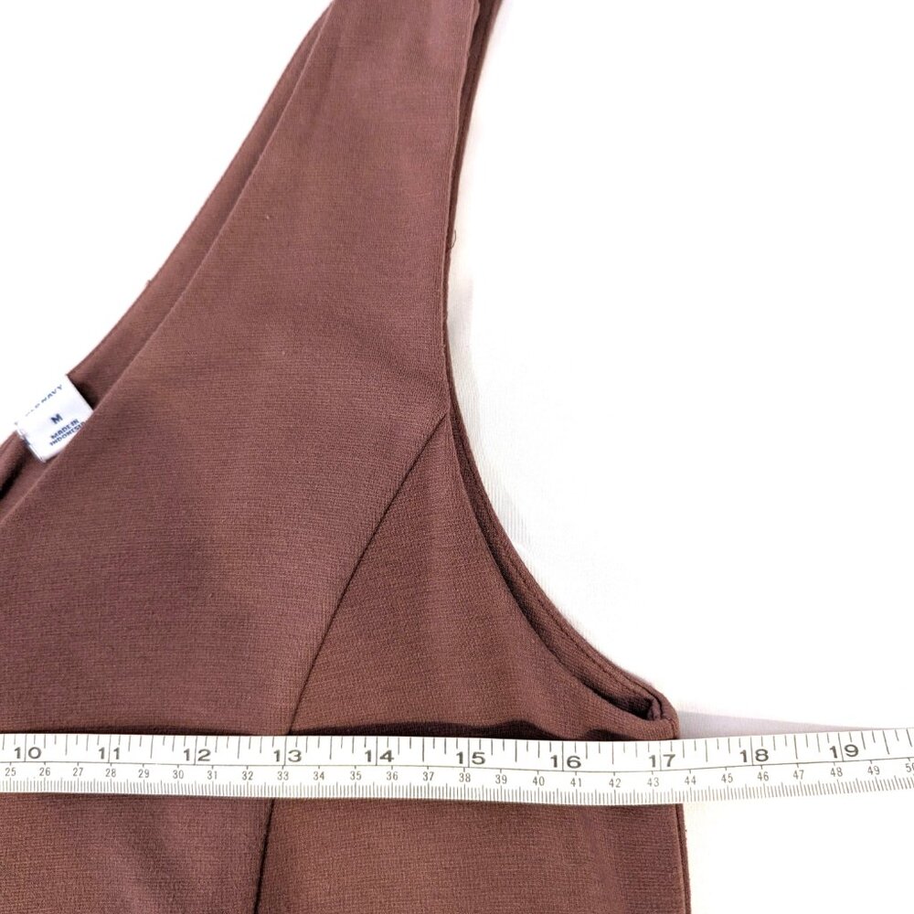 Old Navy | Brown Raisin Sleeveless Ponte-Knit Jumpsuit Viscose Blend | Medium - Picture 9 of 10